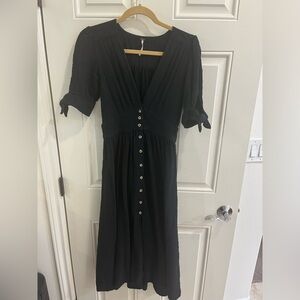 Free people midi 100% cotton button front dress, boho look